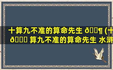 十算九不准的算命先生 🐶 (十 🐝 算九不准的算命先生 水浒传)